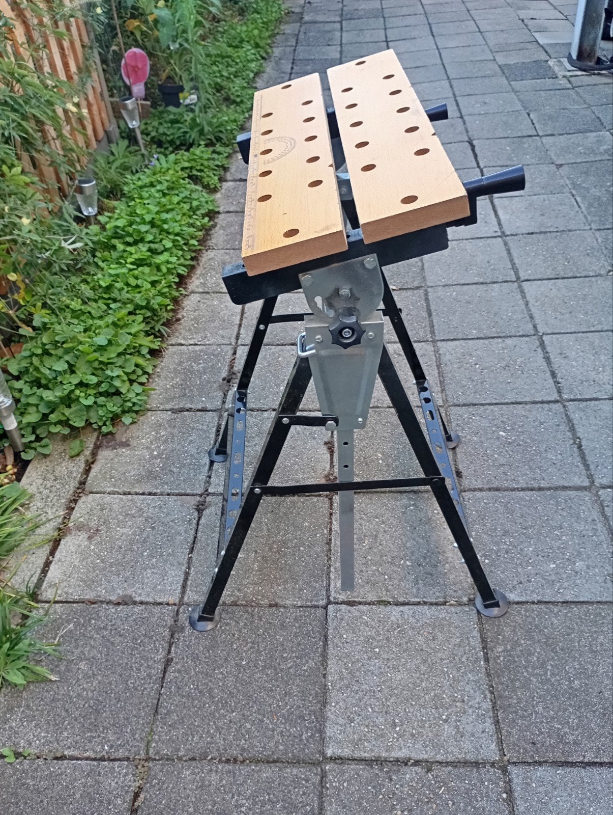 inklapbare werkbank., Ophalen