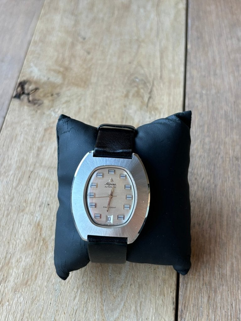 Alpina President Automatic - Zwitsers Vintage Herenhorloge, Sieraden, Tassen en Uiterlijk, Horloges | Antiek, Overige merken, Staal