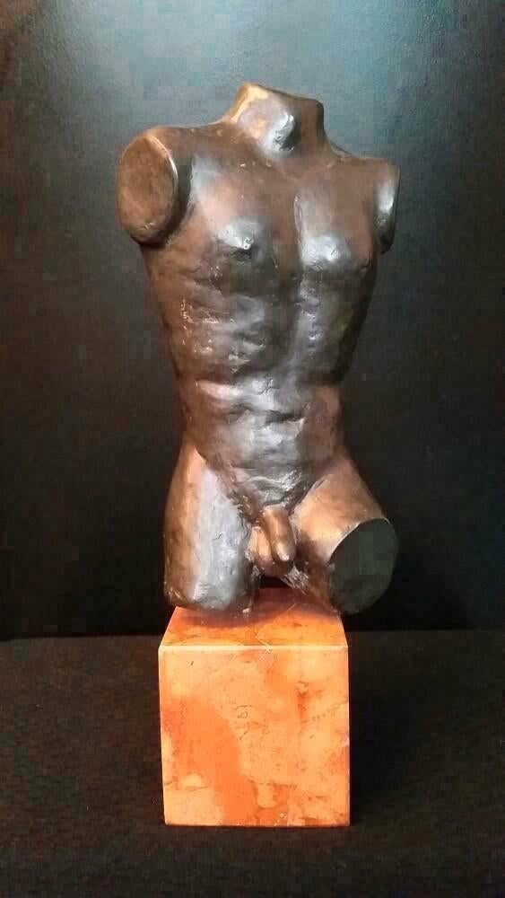 Brons beeld naakte man sculptuur torso 2/4,bronzen beeld art, Ophalen of Verzenden, Brons