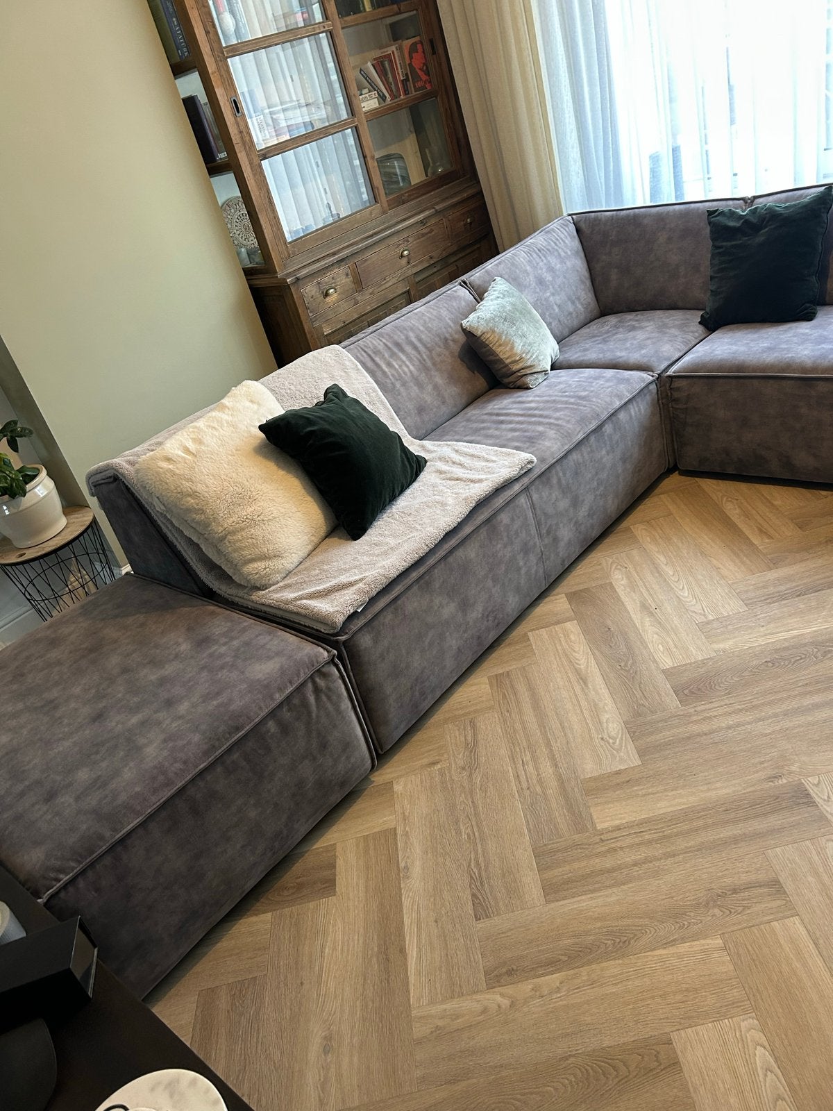 Moderne Hoekbank - Grijs, Ruim en Comfortabel Pronto Wonen, Huis en Inrichting, Ophalen, 100 tot 125 cm, Hoekbank, 300 cm of meer