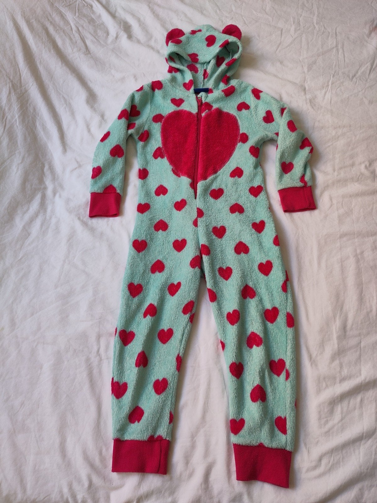 Leuke onesie met hartjes, maat 110/116, Ophalen of Verzenden, Zo goed als nieuw, Maat 110