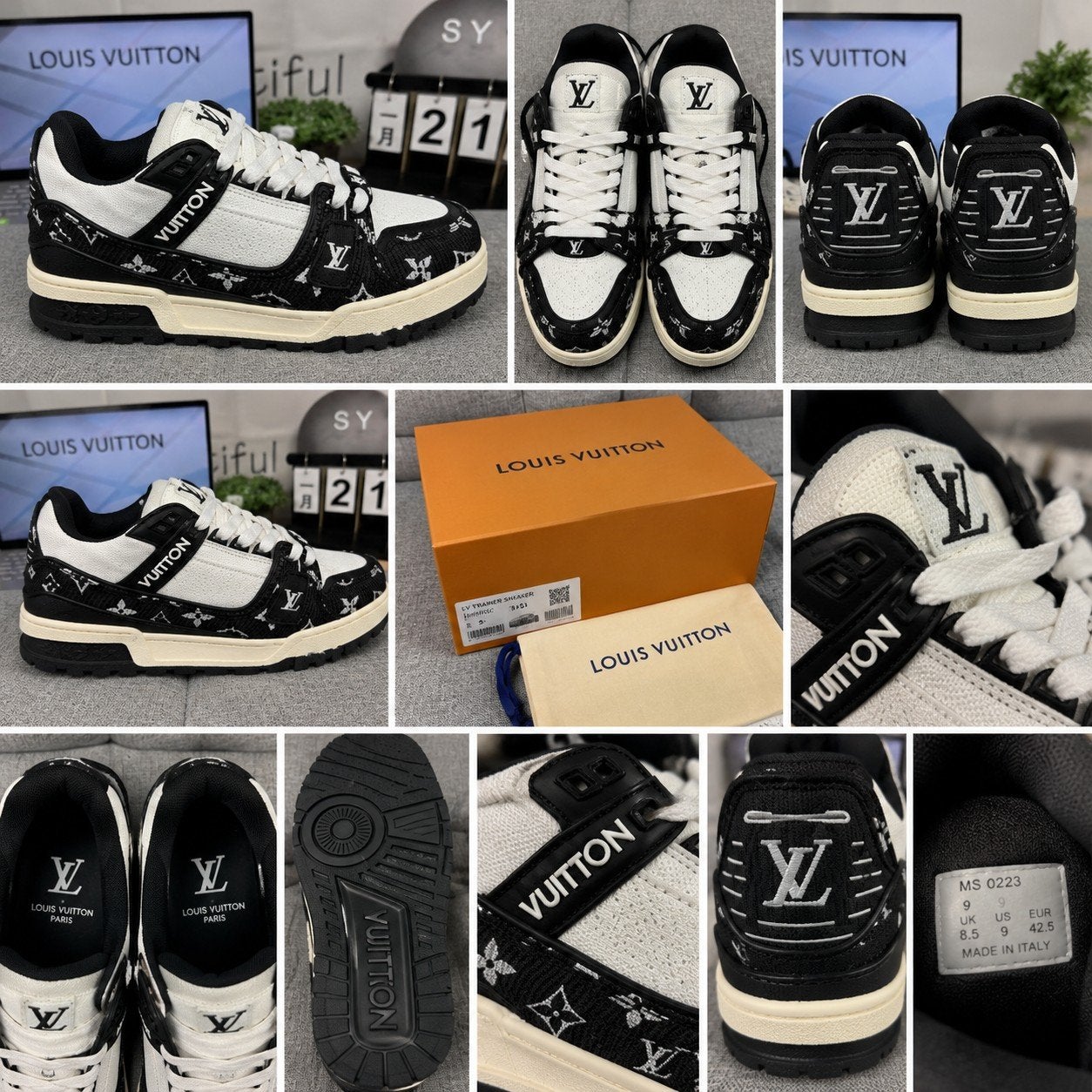 Louis Vuitton Trainer Sneakers Zwart/Wit -, Zwart, Nieuw, Ophalen of Verzenden, Sneakers of Gympen