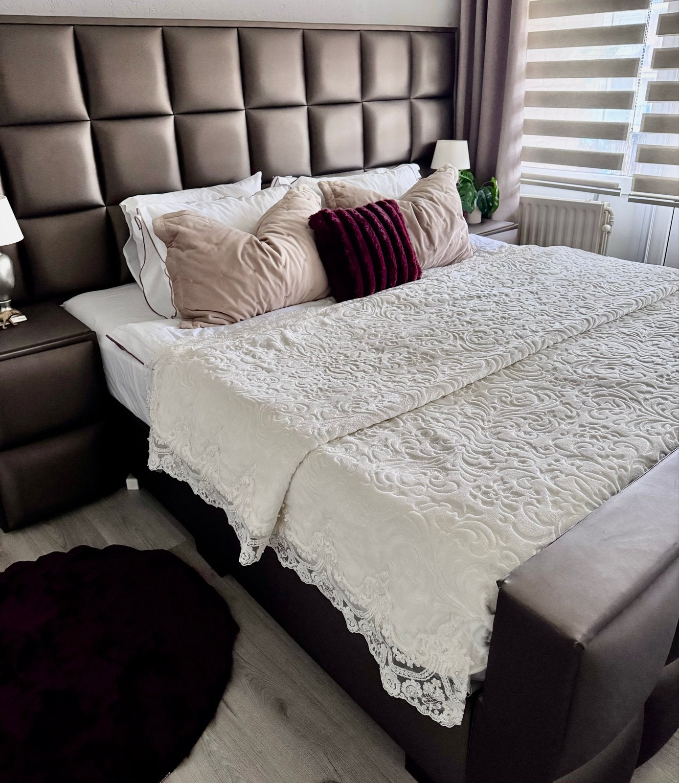 Luxe Bedsprei/Deken set met Kant en Parels, Ophalen, Wit, Beddengoedset, Overige materialen