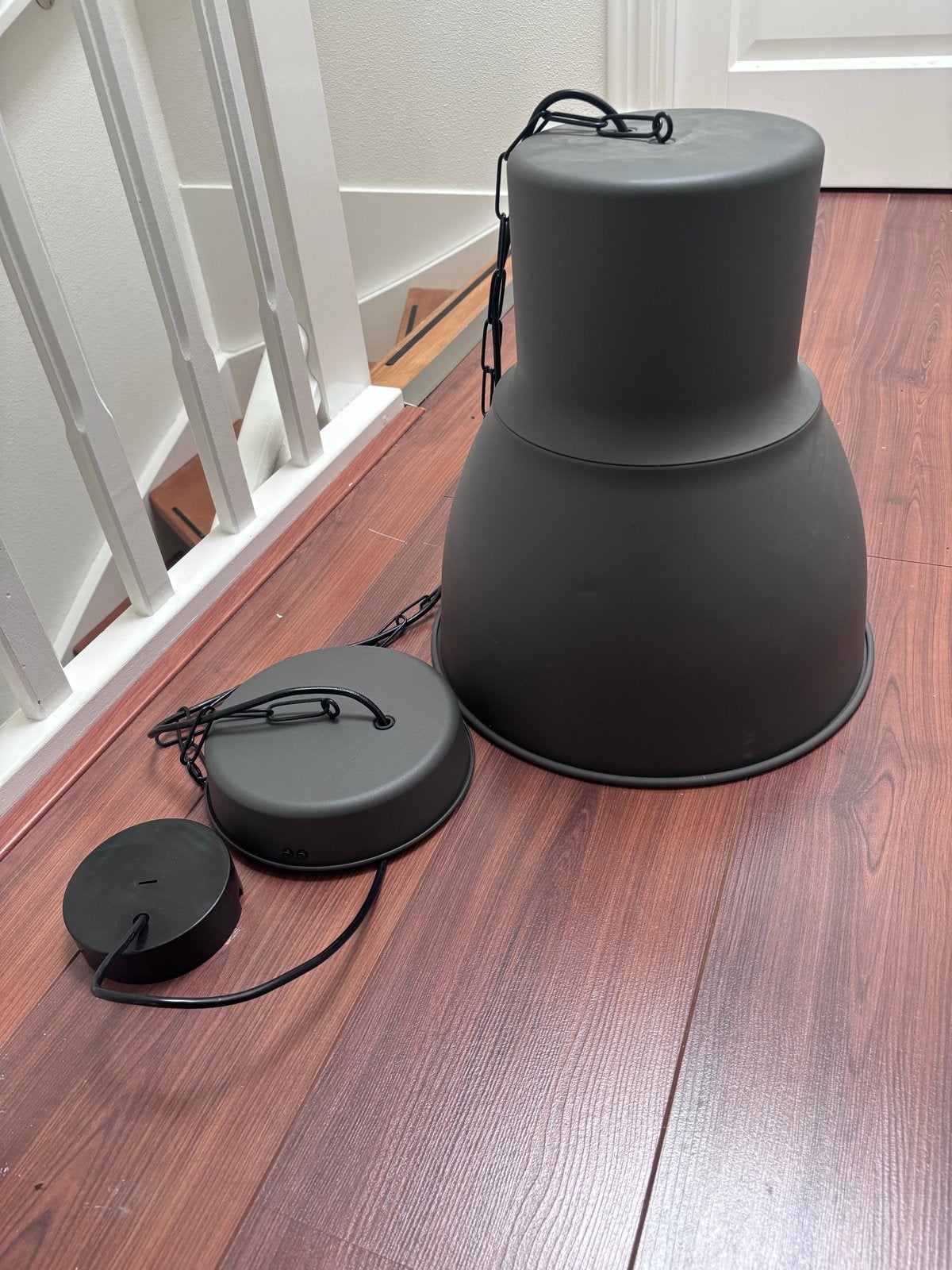 IKEA Hektar hanglamp 38 cm donkergrijs, Huis en Inrichting, Lampen | Hanglampen, Ophalen, Gebruikt, Metaal, E27 (groot)