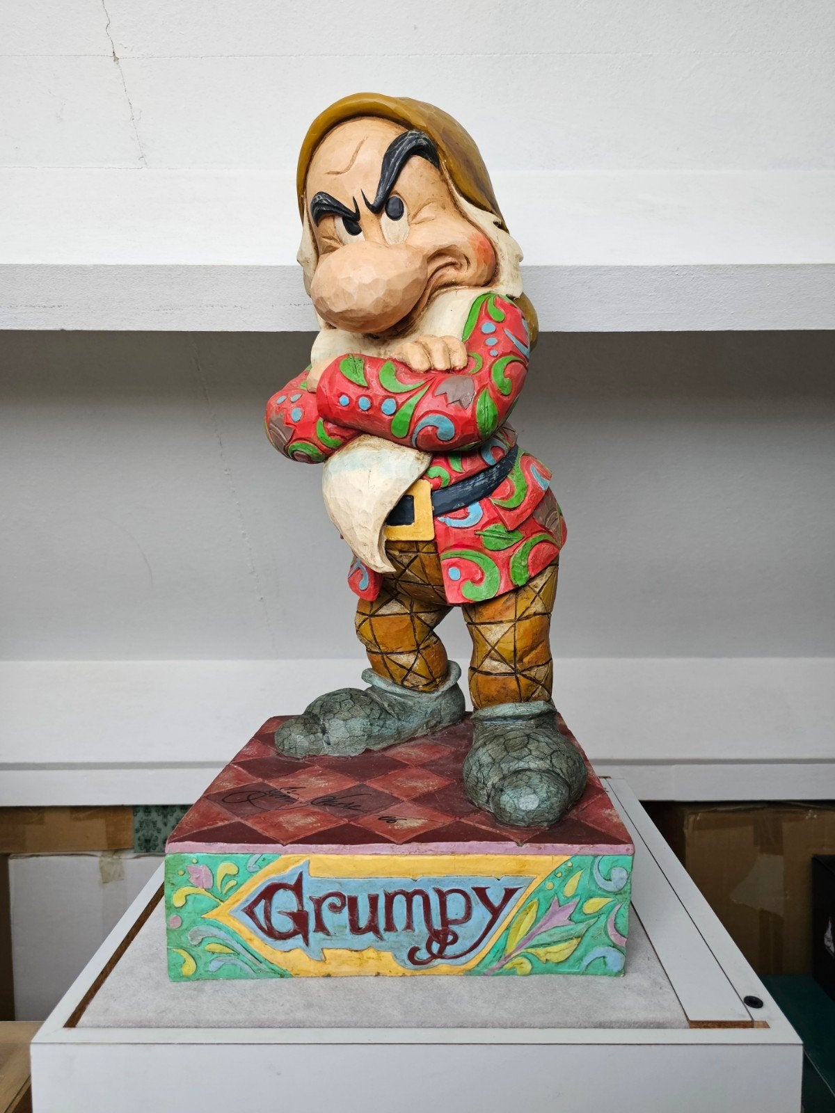 Groot Jim Shore Disney Traditions Grumpy 2005 gesigneerd '06, Ophalen, Sneeuwwitje of Doornroosje, Nieuw, Beeldje of Figuurtje