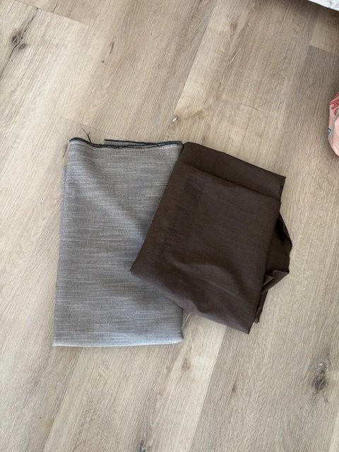 2 nieuwe lappen stof bruin en taupe bruin /taupe   zie tekst, Overige materialen, Bruin, 120 cm of meer, Nieuw