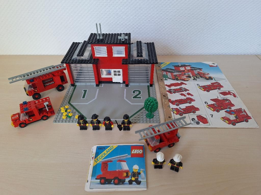 Lego: 6382 Fire Station, Brandweerkazerne, 6621 brandweer *, Gebruikt, Overige thema's, Lego, Ophalen of Verzenden