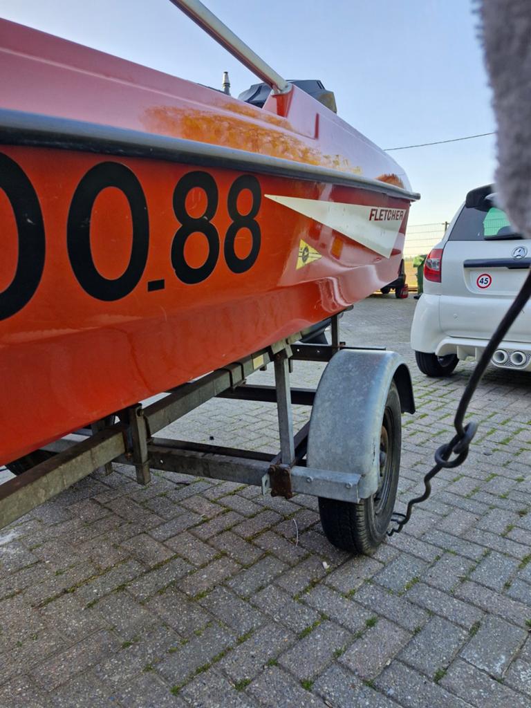 Fletcher speedboot met trailer, vaarklaar!, Overige merken, Gebruikt, Ophalen of Verzenden, Buitenboordmotor