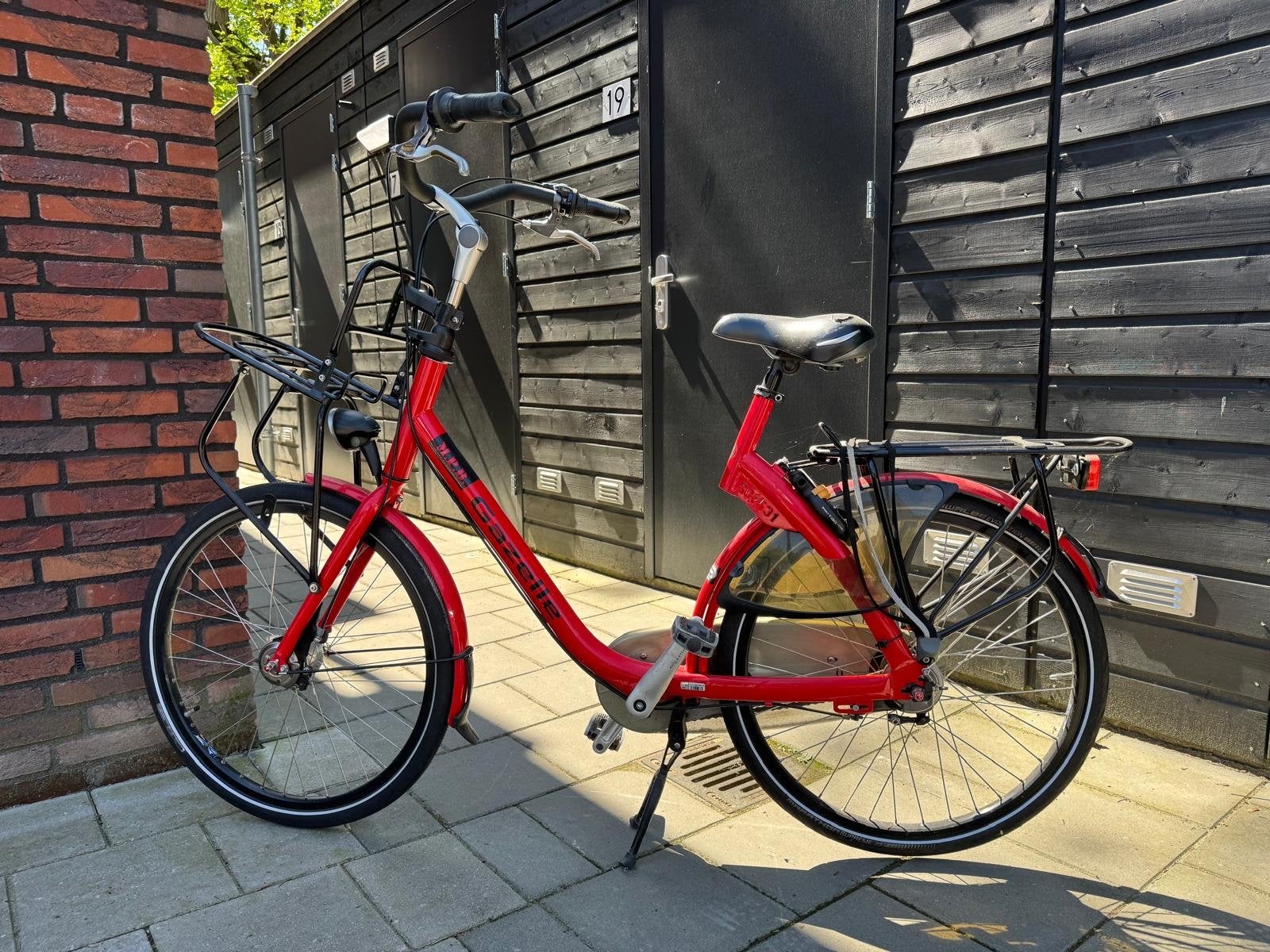 Mooie rode MPB fiets met versnellingen, Gebruikt, Velgrem, Versnellingen, 50 tot 53 cm