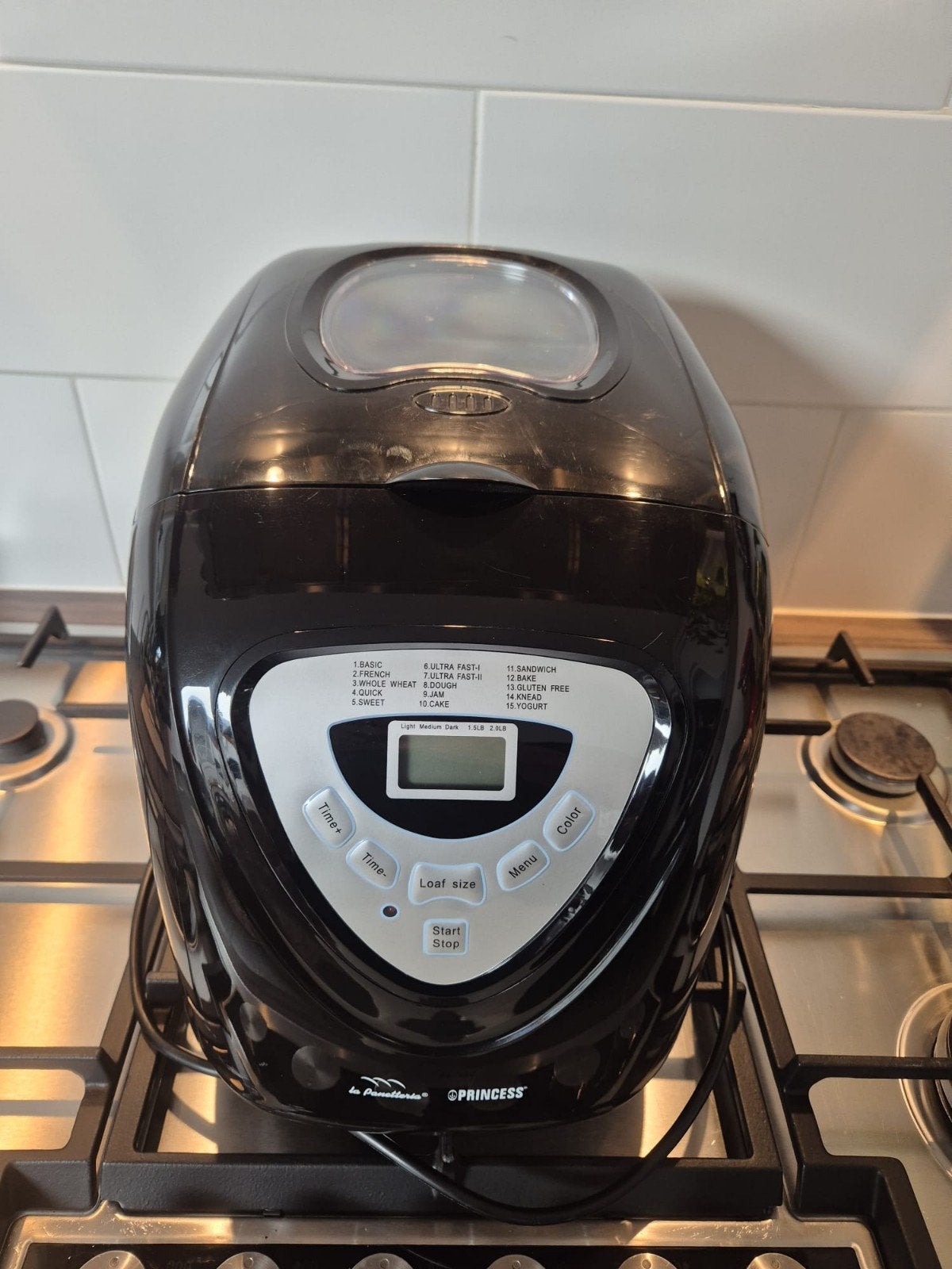 Princess Broodbakmachine Zwart - 600W, Ophalen, Gebruikt, Kijkvenster, 800 tot 1200 gram deeg