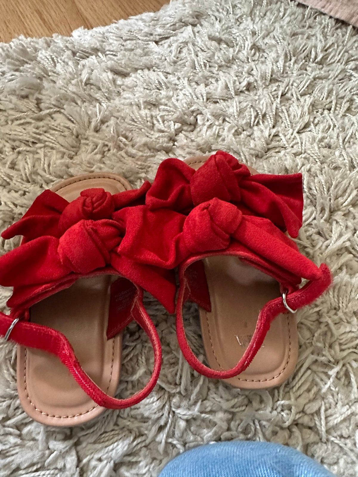 ZARA Rode Sandalen met Strikken - Maat 20, Ophalen of Verzenden, Zo goed als nieuw, Meisje, Schoenen