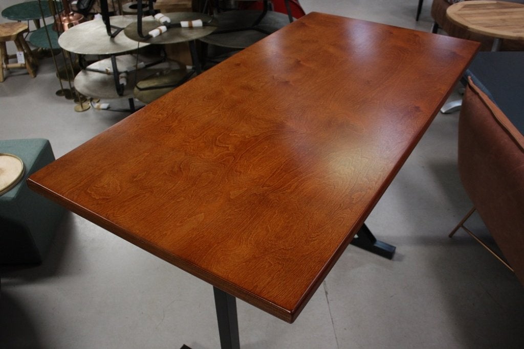 Mooie bartafel statafel metaal hout 120 x 80 x 110 cm. hoog, Ophalen, 5 krukken of meer, Zo goed als nieuw, 90 cm of meer