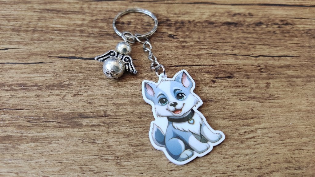 Sleutelhanger Tashanger Husky met beschermengeltje, Dieren en Toebehoren, Verzenden, Nieuw