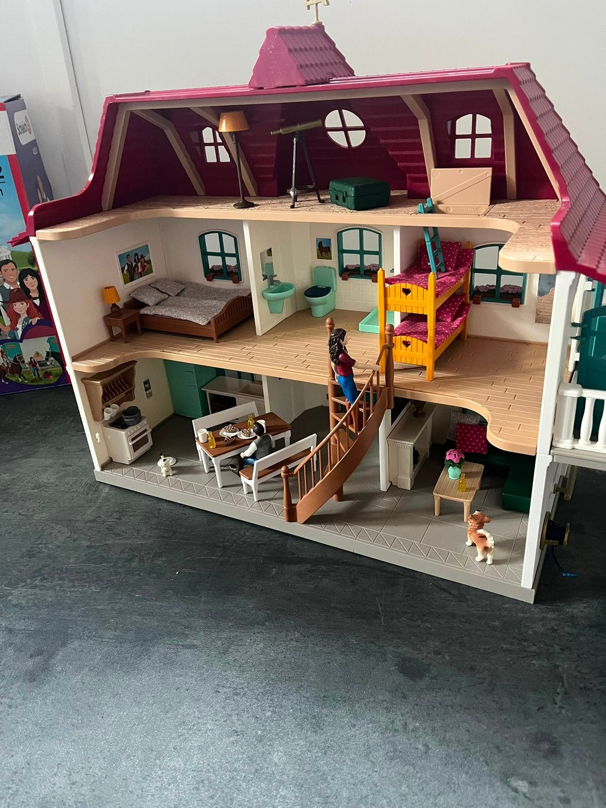 Schleich, Manege 42706, Trailer 42535, Stal 42437, 2x 42438, Ophalen, Zo goed als nieuw