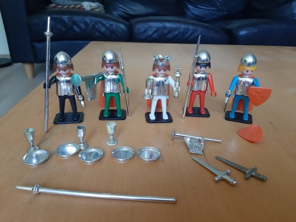 Vintage Playmobil: Ridders (Set 3130x of 3261x?), Gebruikt, Complete set, Ophalen of Verzenden, Figuren