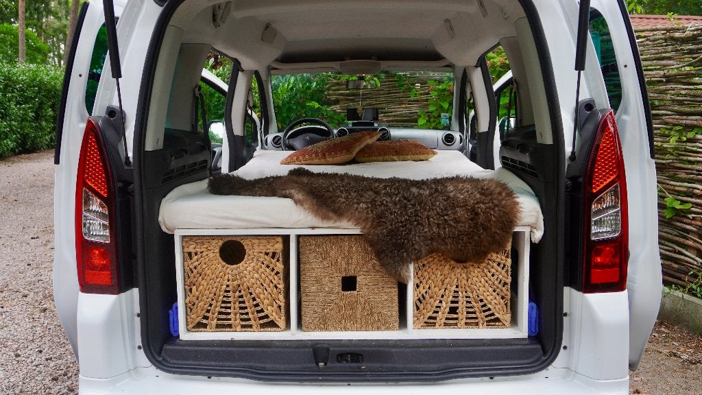 Camperbox / Campermodule / Kampeerbox + matrassen & manden ️, Ophalen, Gebruikt