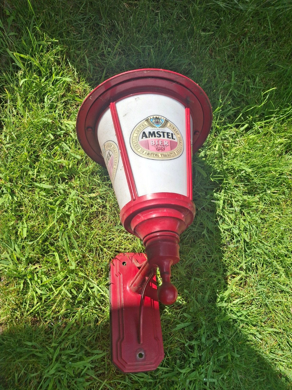 Vintage Amstel Bier buitenlamp - Rood, Ophalen