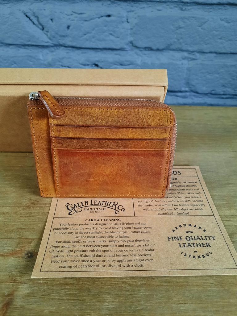 Galen leather portemonnee, Ophalen of Verzenden, Zo goed als nieuw, Bruin, Leer