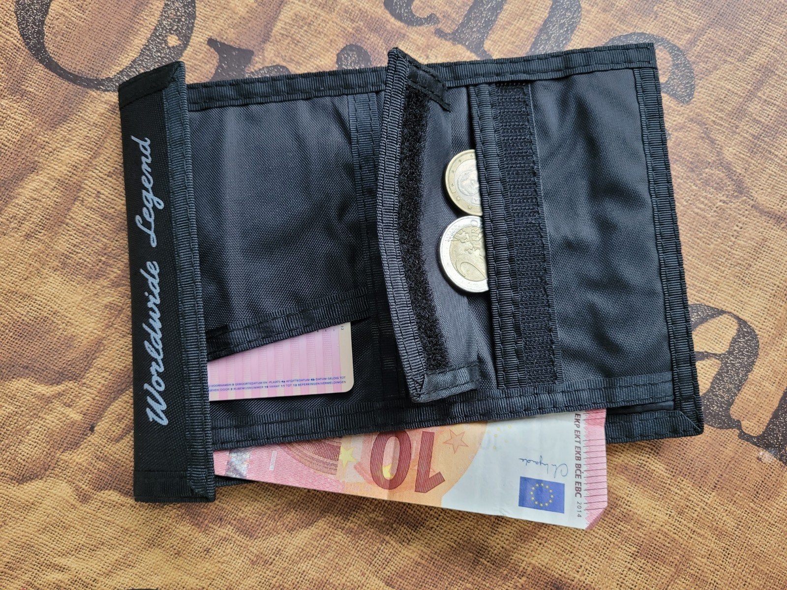 Vintage Levi's Polyester Klittenband Portemonnee Nieuwstaat, Ophalen of Verzenden, Nieuw, Zwart, Overige merken
