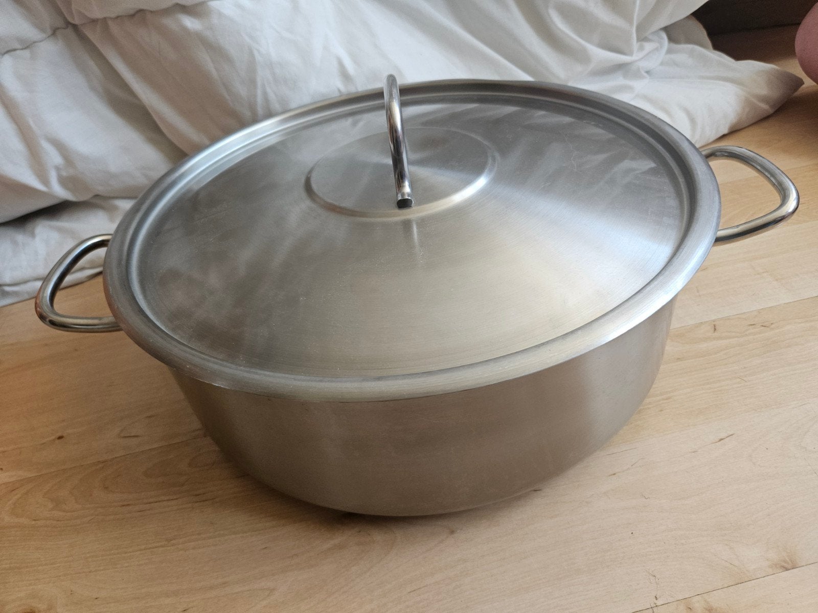 RVS Kookpan met Deksel - Gebruikt, Ophalen