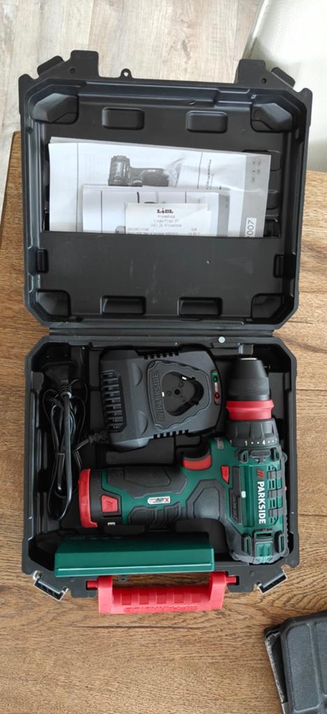 Parkside Accu Boor-/Schroefmachine PABS 12 B4 met accessoire, Variabele snelheid, Ophalen of Verzenden, Minder dan 400 watt, Zo goed als nieuw