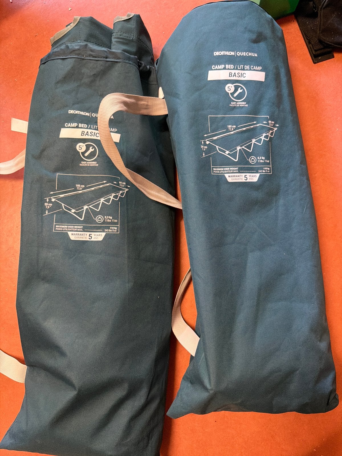 Decathlon Quechua Basic Camp Bed - 185x60 cm, Caravans en Kamperen, Kampeeraccessoires, Ophalen, Zo goed als nieuw