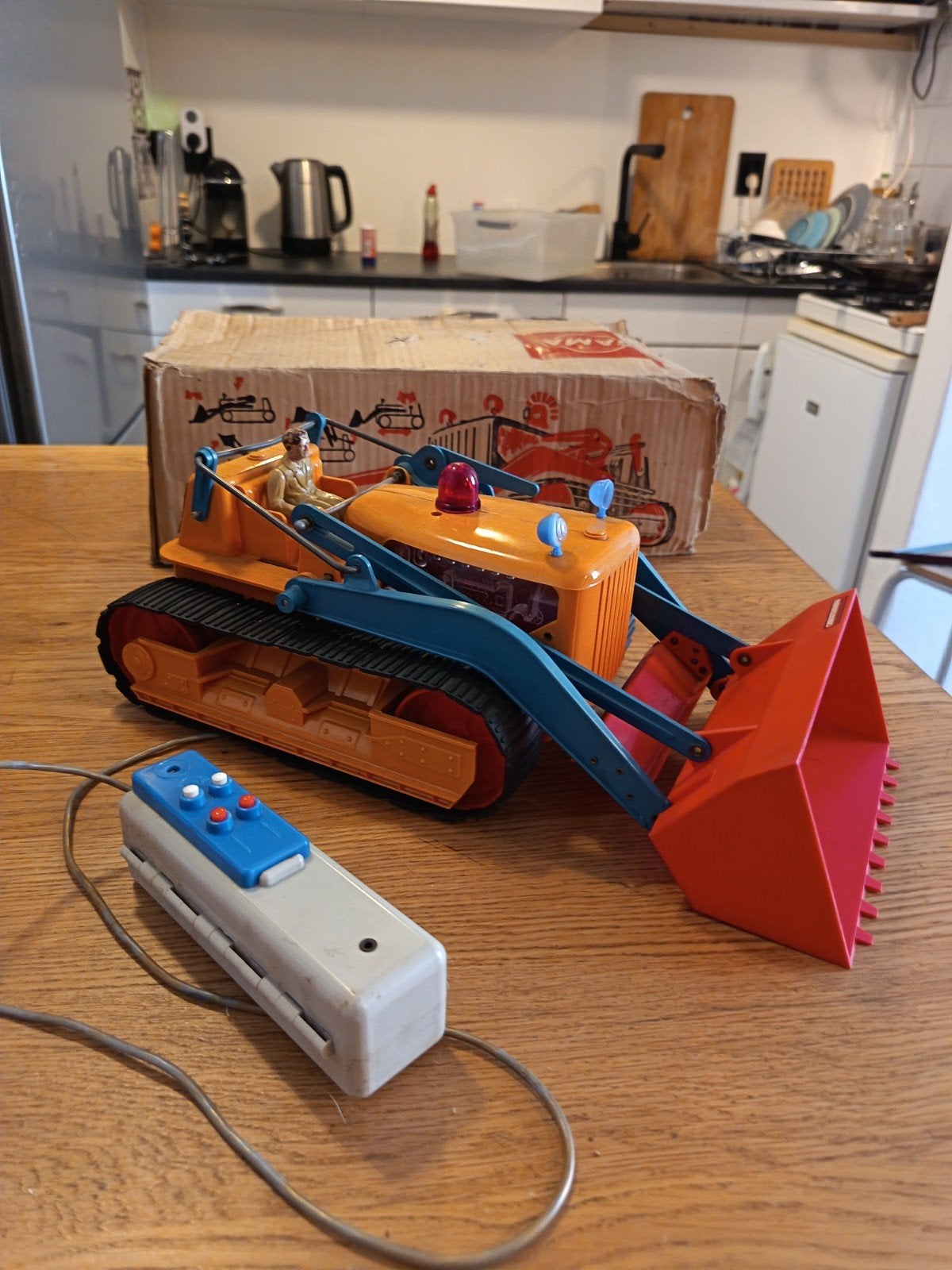 Vintage Christiani & Nielsen RC Bulldozer, Elektro, Gebruikt, Auto offroad, Ophalen of Verzenden