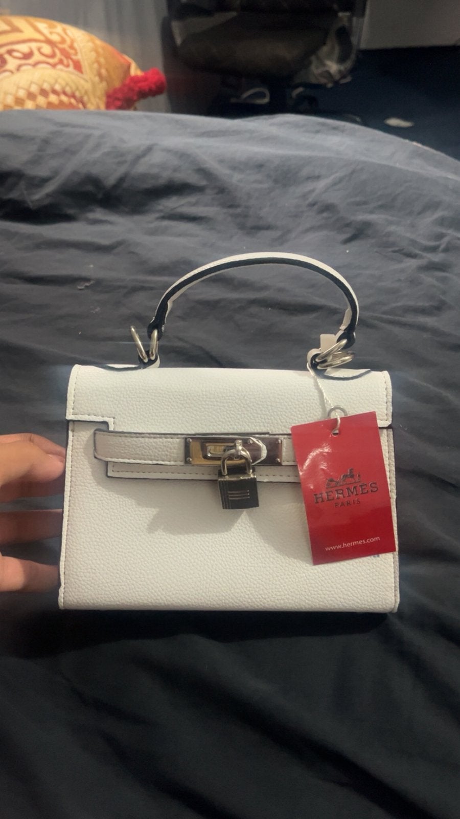 Handtasje met slotje hermes -wit, Ophalen of Verzenden, Zo goed als nieuw, Wit, Handtas