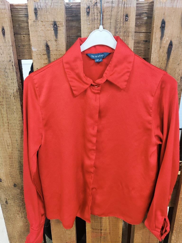 Primark Rode Blouse Maat 36 (S), Primark, Ophalen of Verzenden, Zo goed als nieuw, Maat 36 (S)