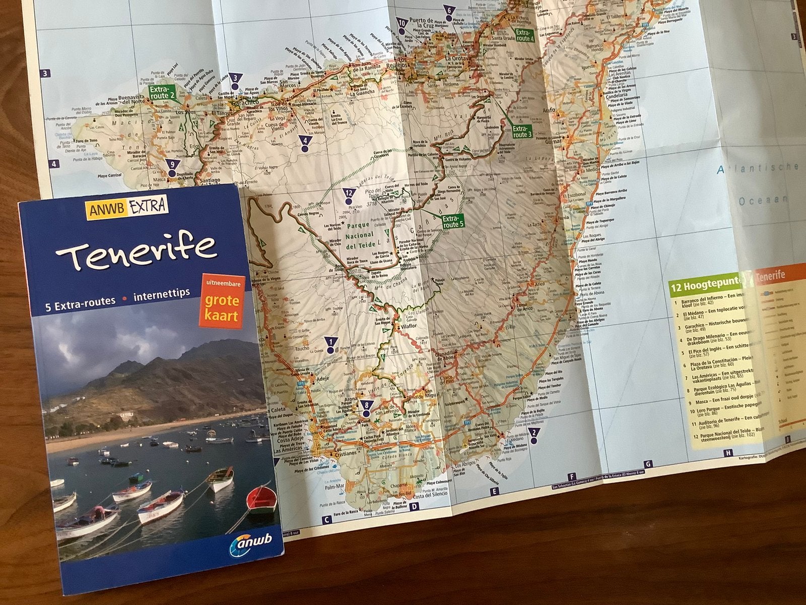 Tenerife Spanje ANWB reisgids + kaart Canarische eiland, Boeken, Reisgidsen, Zo goed als nieuw, Reisgids of -boek, Europa, ANWB