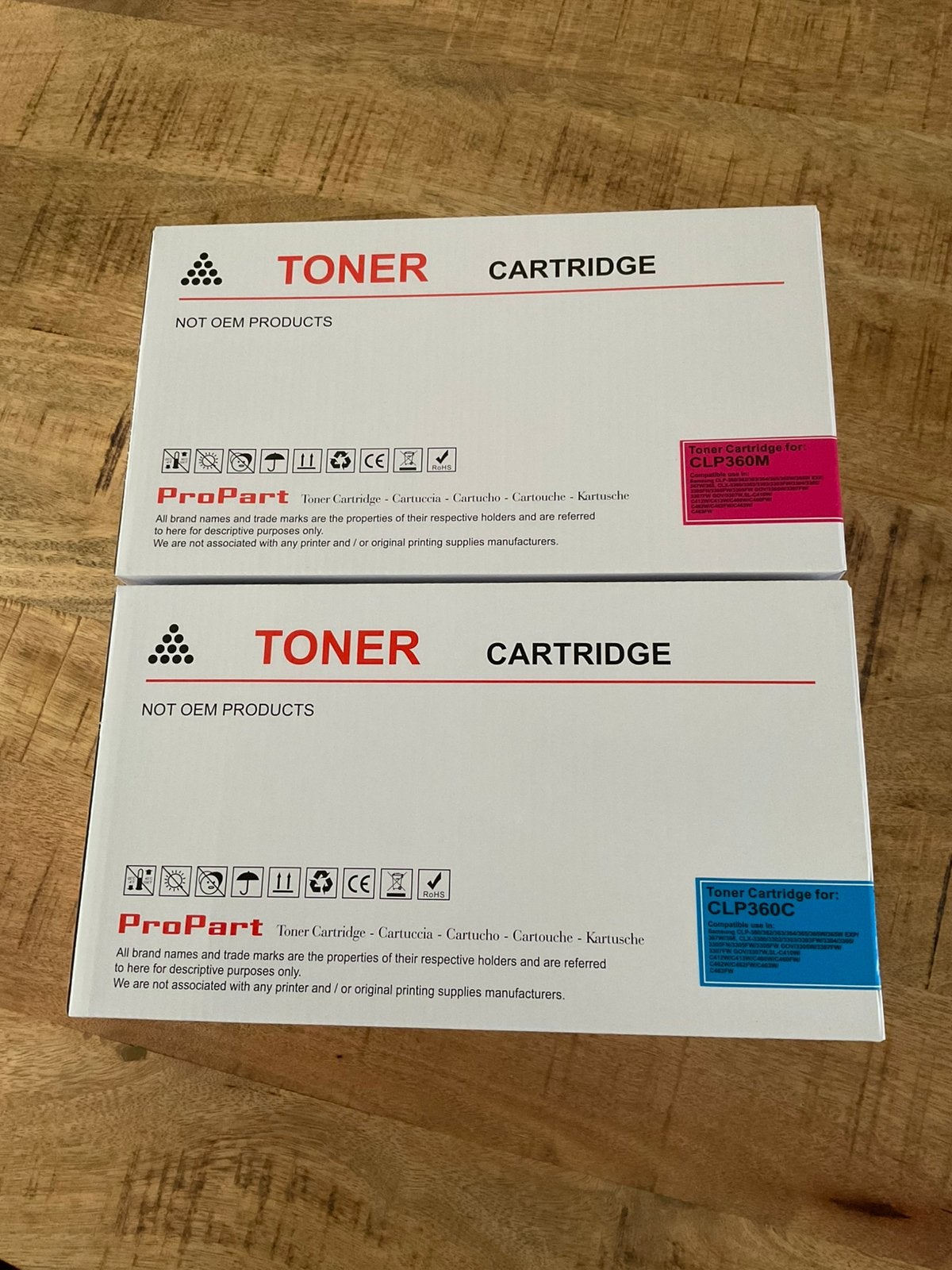 2x toner laserprinter Samsung CLP360C en CLP360M, Ophalen of Verzenden, Nieuw, Toner, Samsung (compatibel)