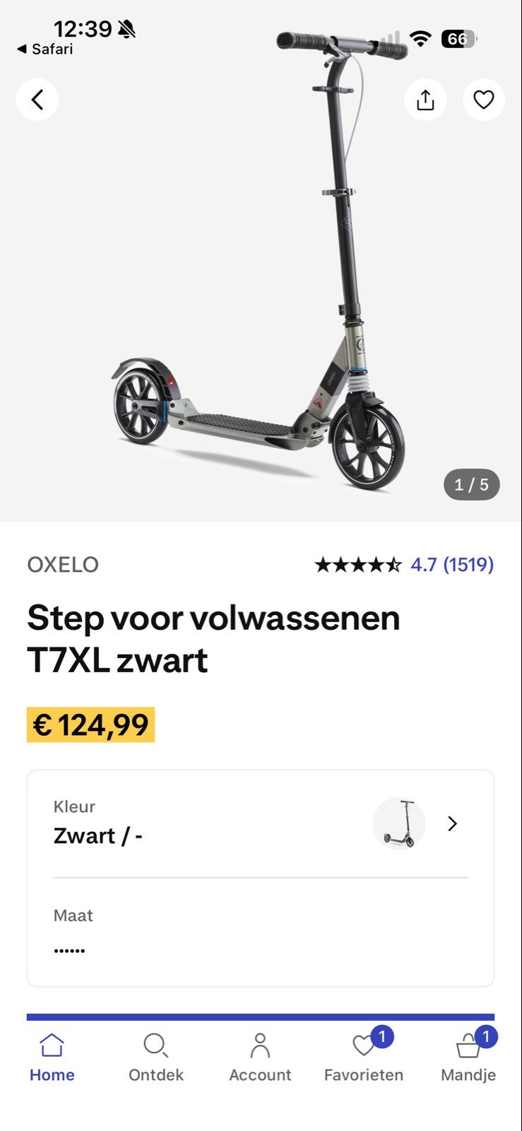 Oxelo step voor volwassenen - Zo goed als nieuw, Fietsen en Brommers, Steps, Ophalen, Zo goed als nieuw, Gewone step
