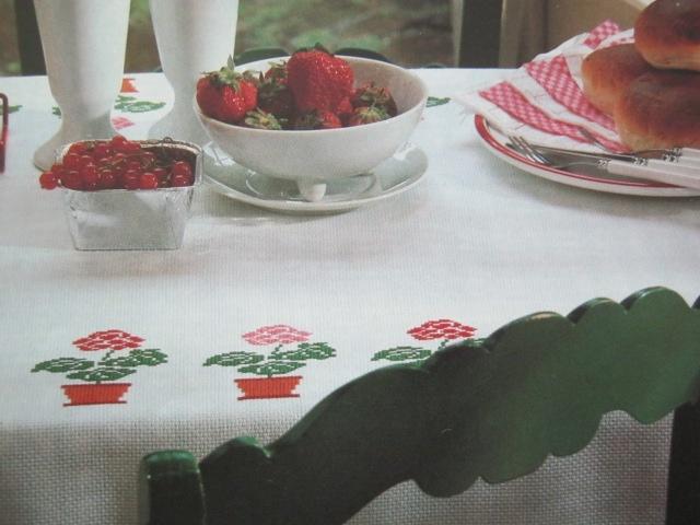 Borduurpatroon  Geranium / Aardbeitjes  nr 5516 do, Verzenden, Nieuw, Handborduren, Patroon