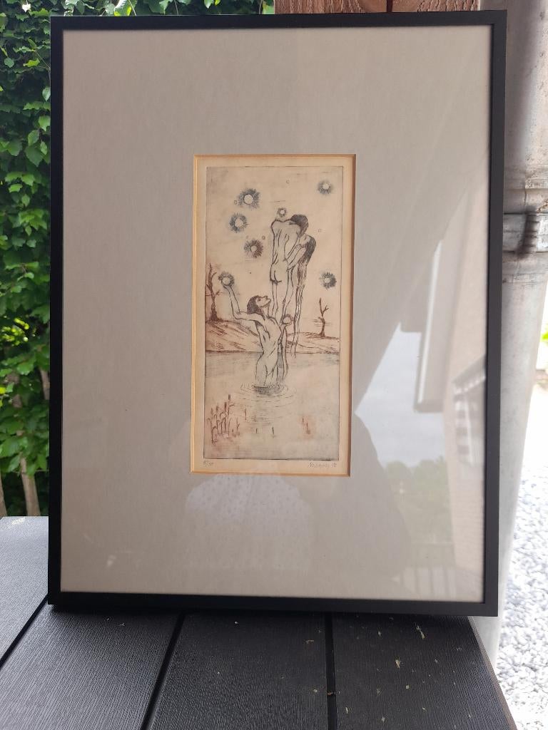 Zeefdruk 12/50 met Barthlijst, Antiek en Kunst, Kunst | Schilderijen | Klassiek, Ophalen