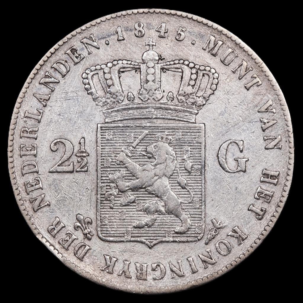 Rijksdaalder 1845b. Fr/ Zfr., Zilver, Ophalen of Verzenden, Losse munt, 2½ gulden