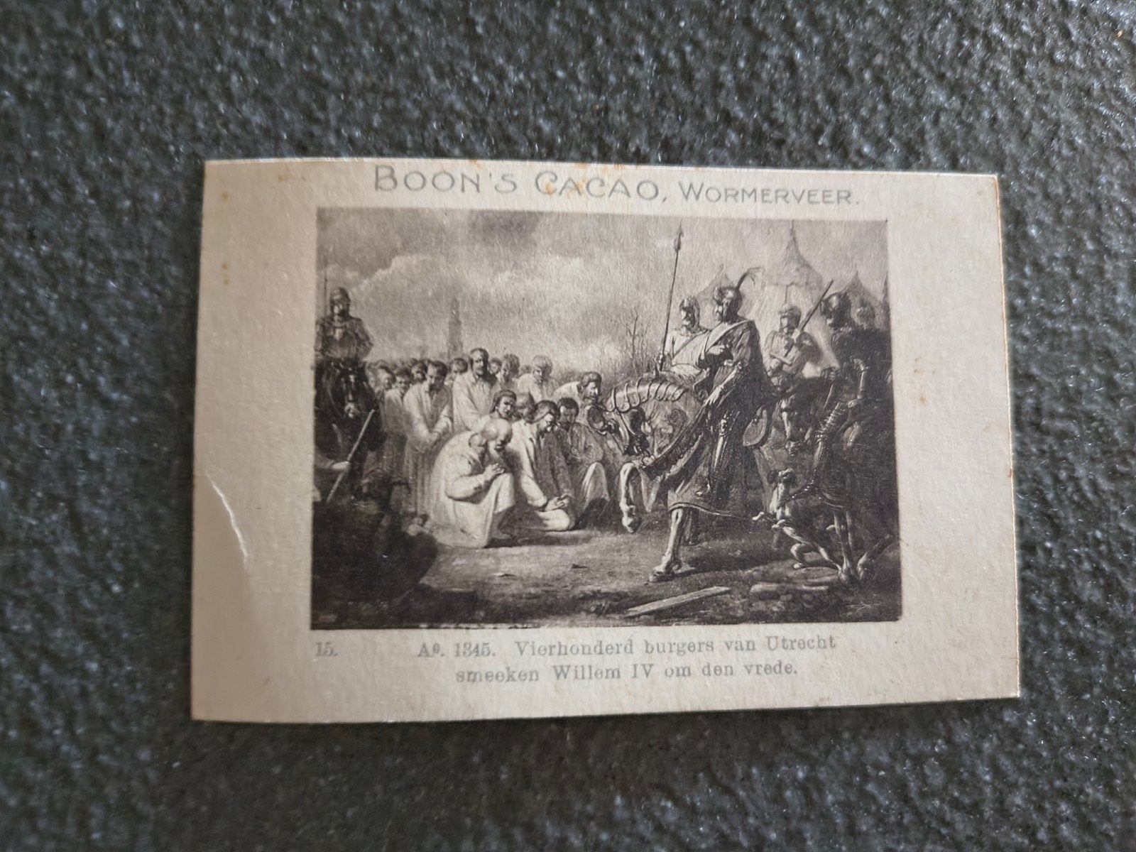 Historische Boon's Cacao Prent: Willem IV en Utrecht, Ophalen of Verzenden, Gebruikt