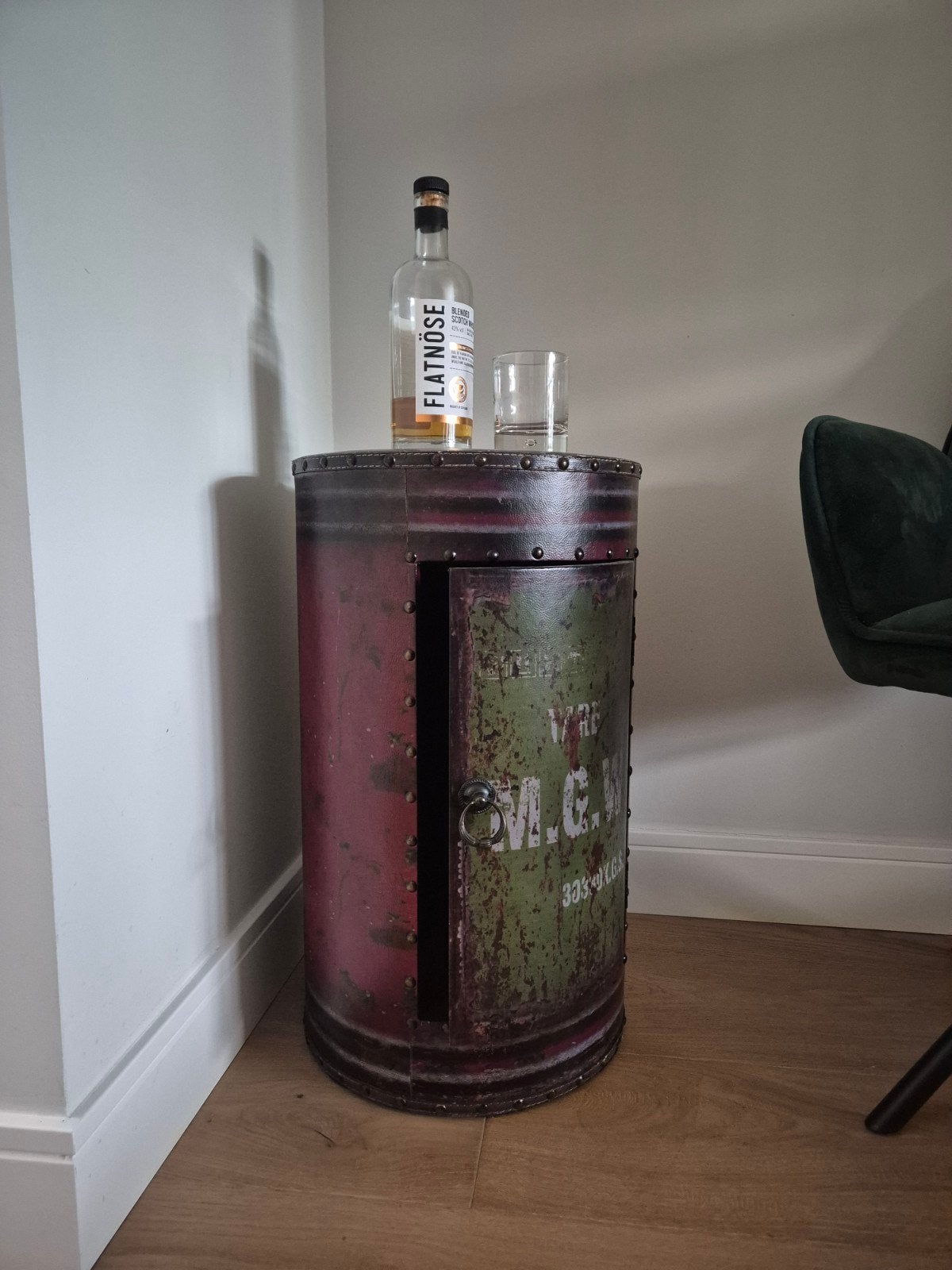 Unieke bijzettafel of woondecoratie, Ophalen, Overige materialen, Minder dan 55 cm, Industrieel, Vintage, Eclectisch