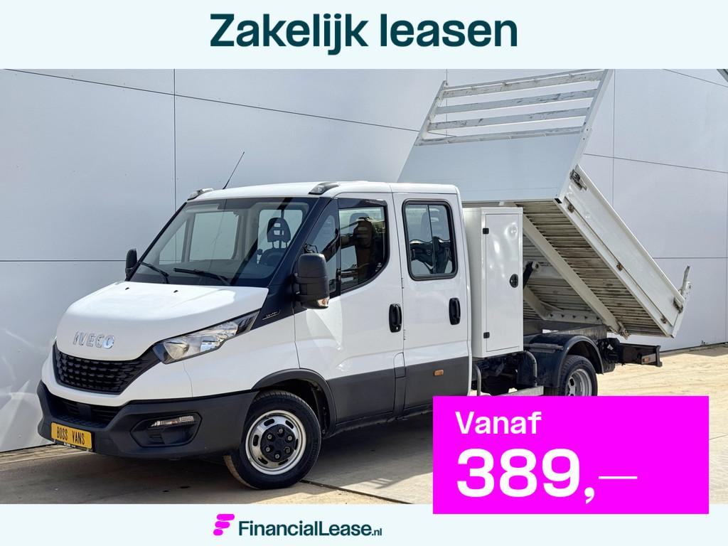 Iveco Daily 35C14 2.3 Kipper Dubbele Cabine Dubbellucht 3,5t, Gebruikt, Zwart, Iveco, Wit