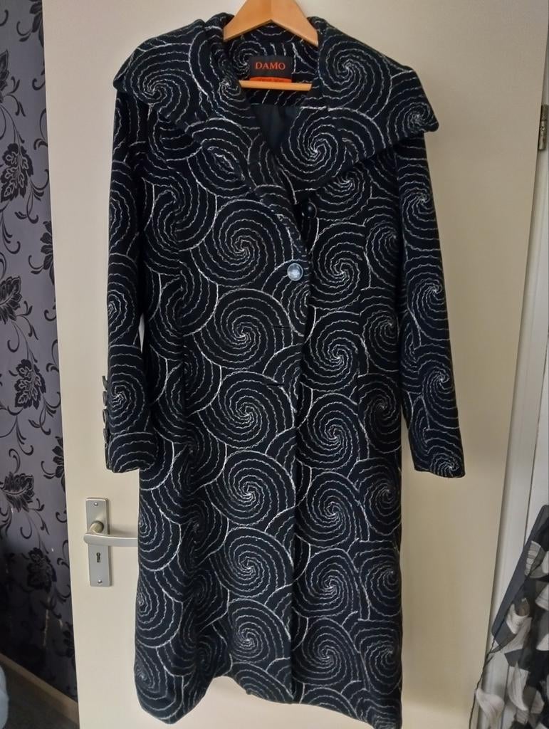 Dames wollen lange winterjas, mantel jas, maat 38/M, Ophalen of Verzenden, Zo goed als nieuw, Maat 38/40 (M), Zwart