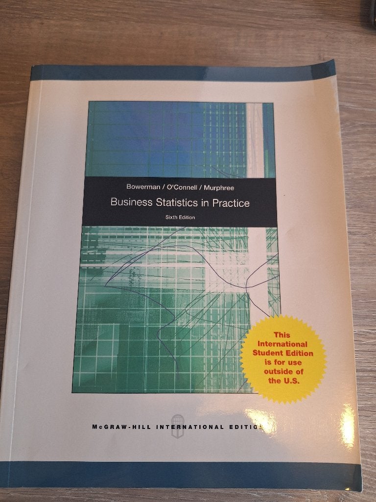 Business Statistics in Practice 6th Edition – Bowerman, Boeken, Studieboeken en Cursussen, Beta, Bowerman / O'Connell / Murphree