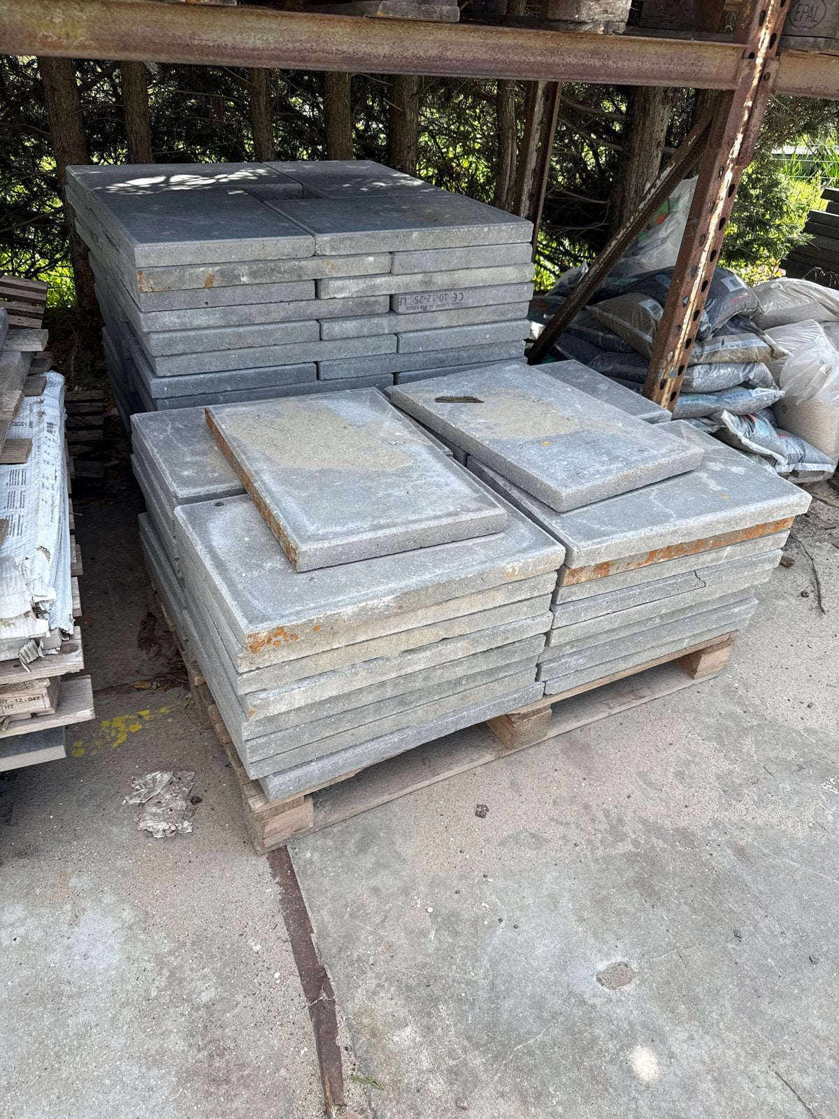 23 stuks betonnen tegels 40x60x5 cm grijs, Tuin en Terras, Ophalen, Gebruikt, Overige materialen, 10 m² of meer