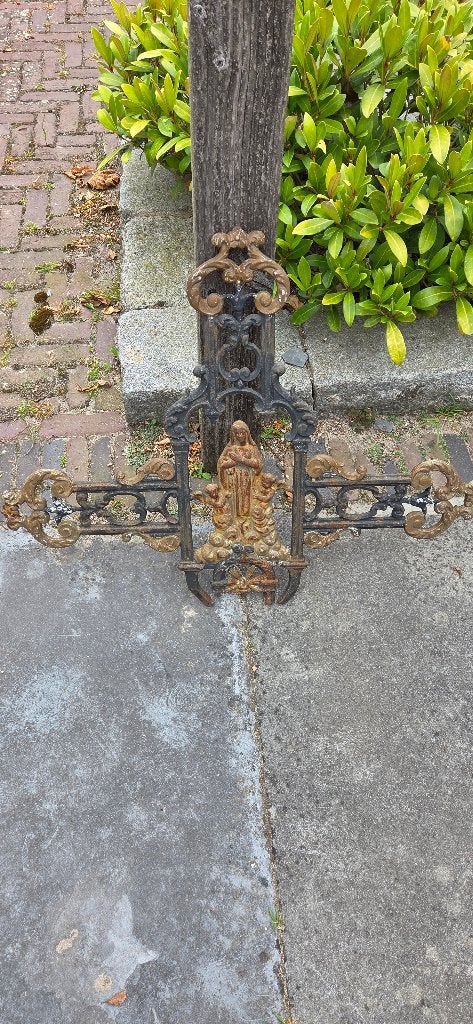 Antiek Gietijzer Veldkruis Maria, Antiek en Kunst, Ophalen