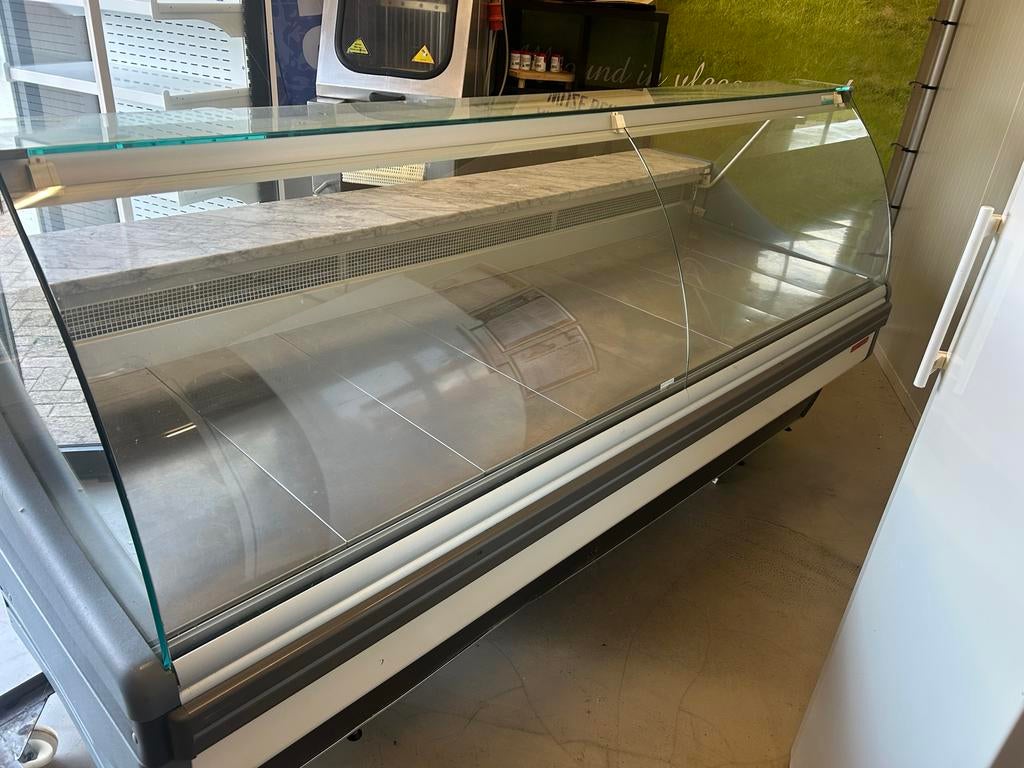 Gekoelde vitrine met marmeren blad, Zakelijke goederen, Ophalen of Verzenden, Gebruikt, Koelen en Vriezen