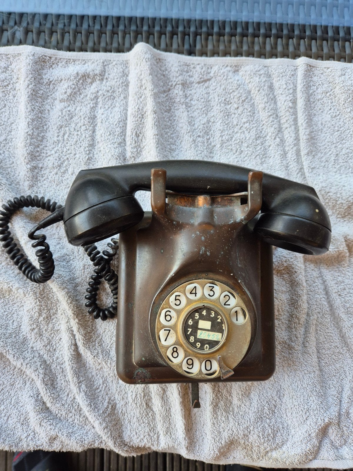 Vintage Telefoon met Draaischijf - Antiek Decoratiestuk, Ophalen of Verzenden