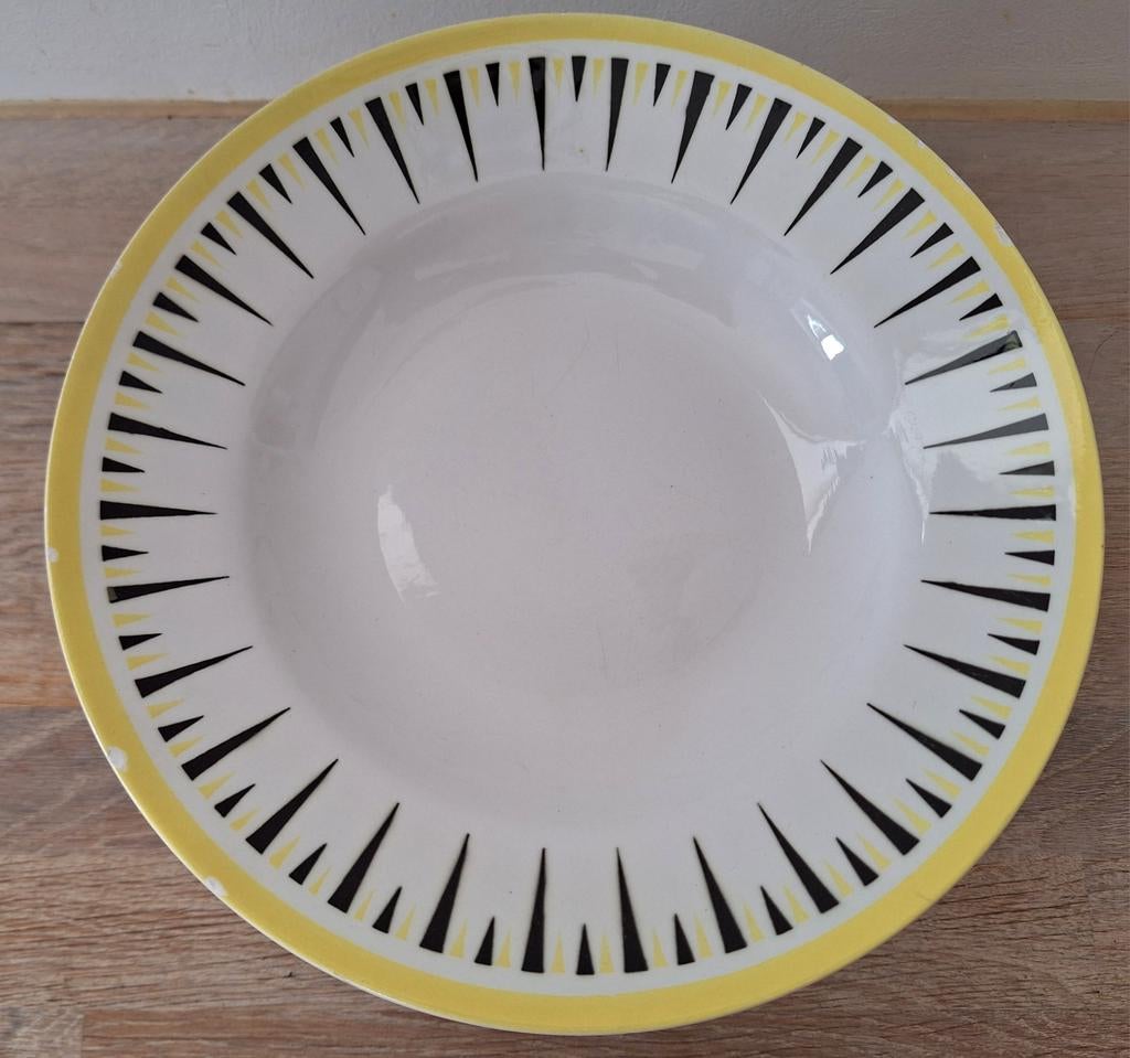 Faïence Badonviller, brocante diepe borden9x, Ophalen of Verzenden
