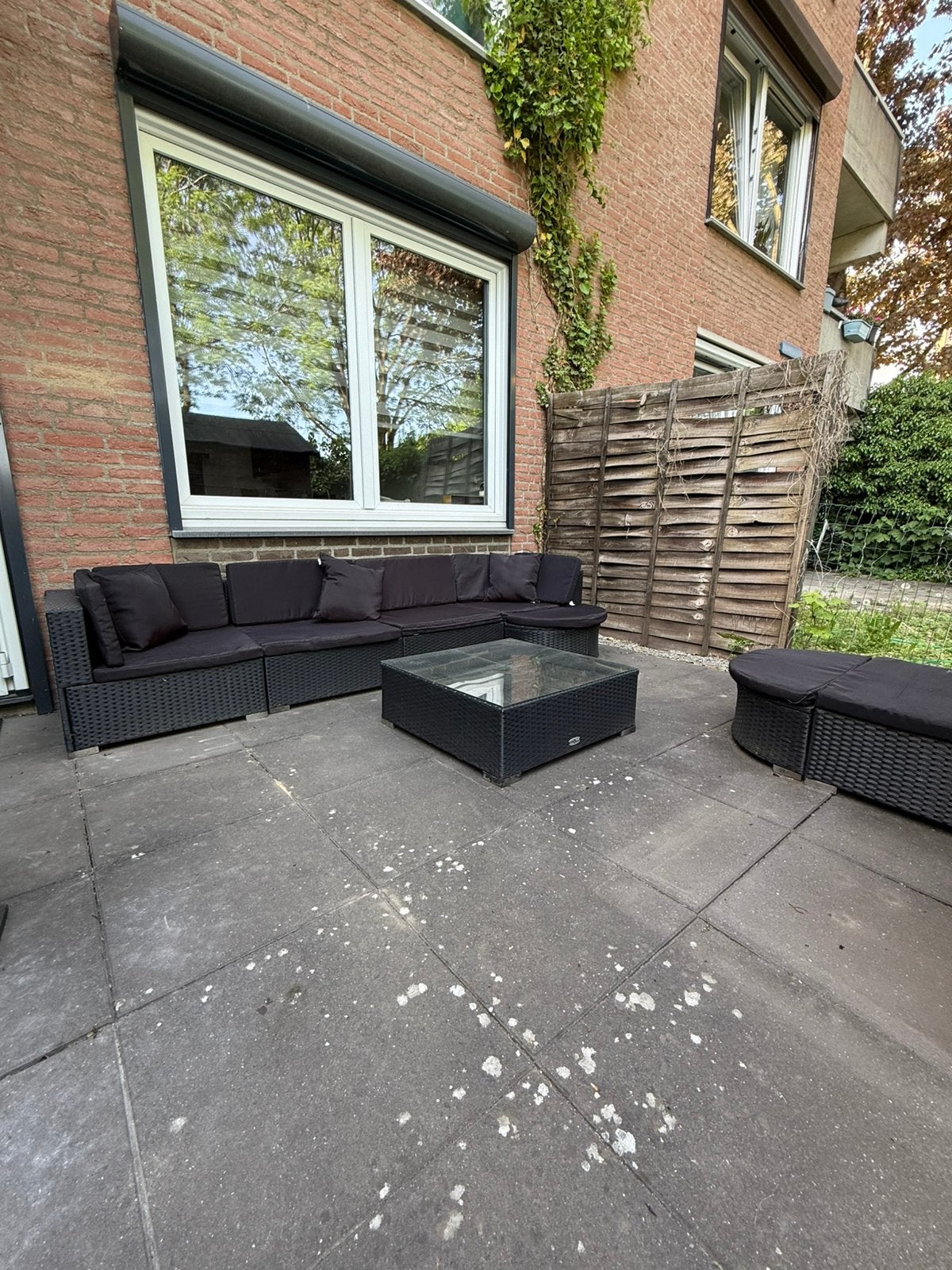 Te koop, loungeset 5 personen, Ophalen, Zo goed als nieuw, Beton, Terrastegels