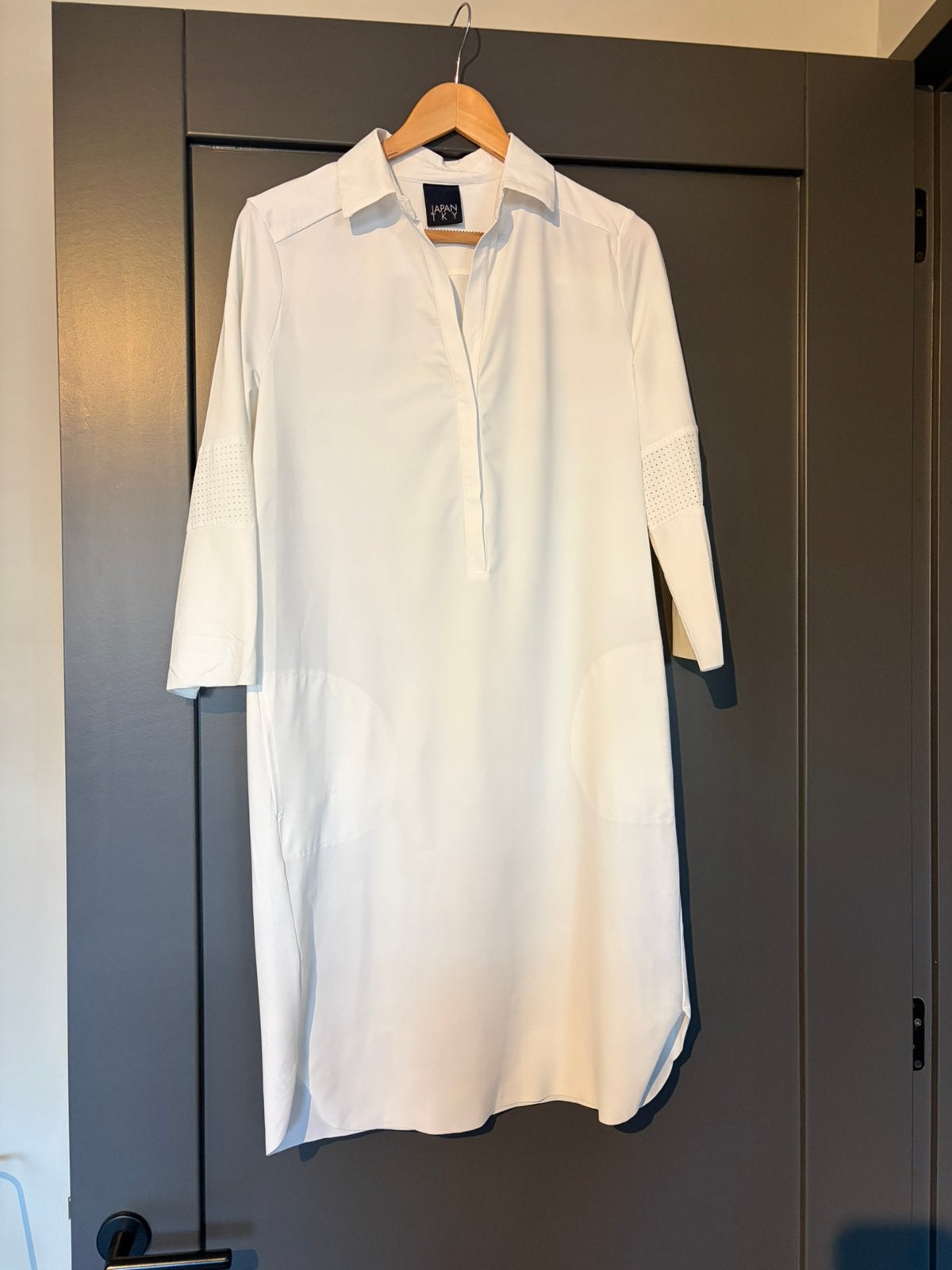 Prachtige lange blousejurk Japan TKY maat L te koop, Verzenden, Wit, Maat 42/44 (L), Zo goed als nieuw