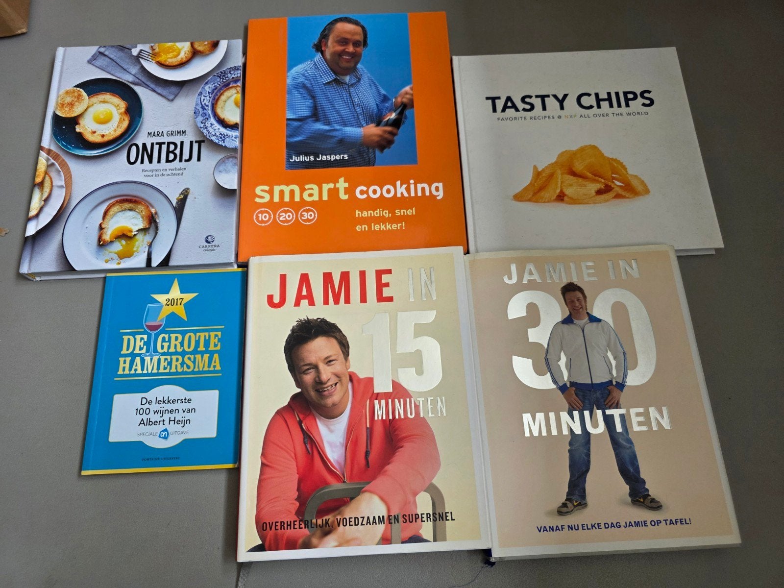 Kookboeken set: Jamie Oliver, Julius Jaspers, Mara Grimm, Boeken, Kookboeken, Gezond koken, Overige gebieden, Jamie Oliver, Julius Jaspers, Mara Grimm, Hamersma