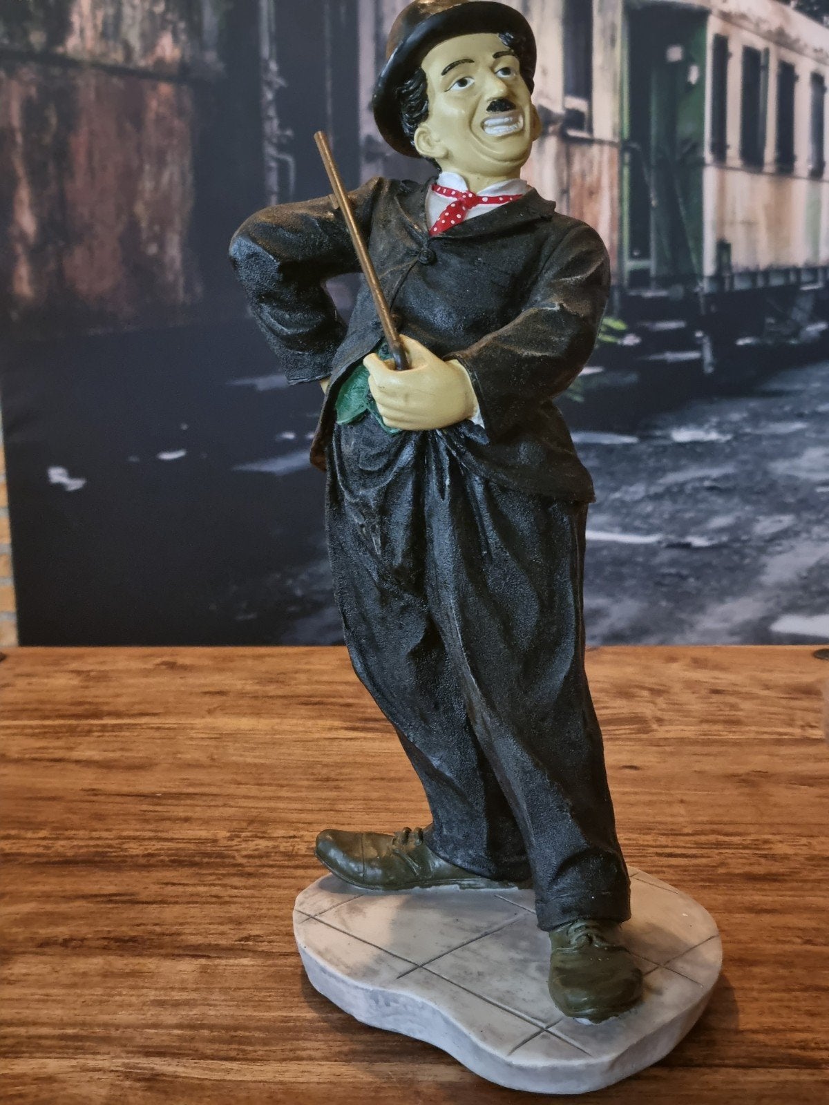 Beeldje Charlie Chaplin - Vintage Decoratie, Ophalen of Verzenden, Zo goed als nieuw, Mens