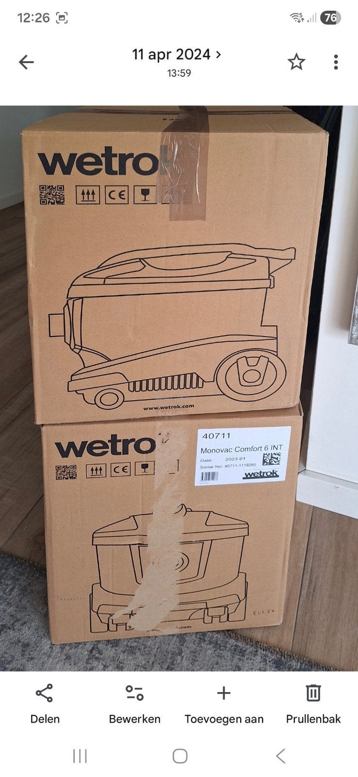 Wetrok Monovac Comfort 6 Professionele Stofzuiger, Overige merken, Nieuw, Industriële stofzuiger, Ophalen